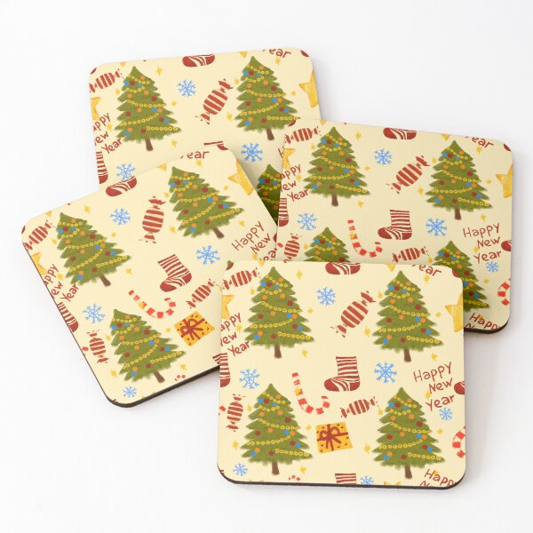 Item preview, hand drawn textured christmas elements pattern designed and sold by artbymadina.