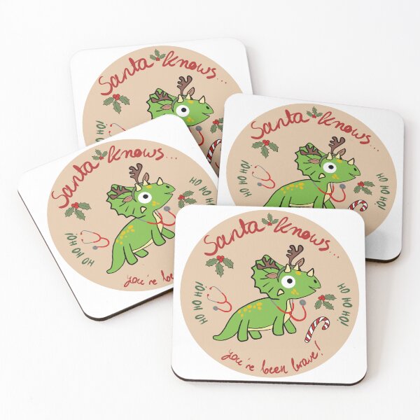 Item preview, Brave Christmas Triceratops – Dinodrok Friends Sticker designed and sold by karolaart.
