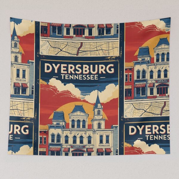 Item preview, Dyersburg Tennessee 1950s USA Vintage Travel Tourism designed and sold by TravelersGems.