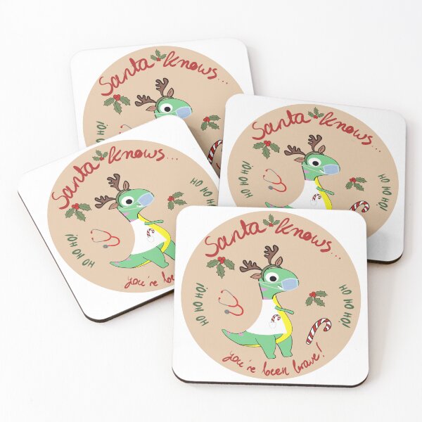 Item preview, Brave Dino Doctor – T-Rex Christmas Sticker for Kids designed and sold by karolaart.