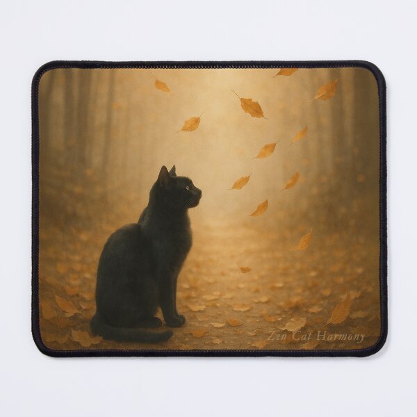 Artikelvorschau, Sanftes Loslassen – Herbstkatze im bernsteinfarbenen Licht entworfen und verkauft von TakaArtWorks.