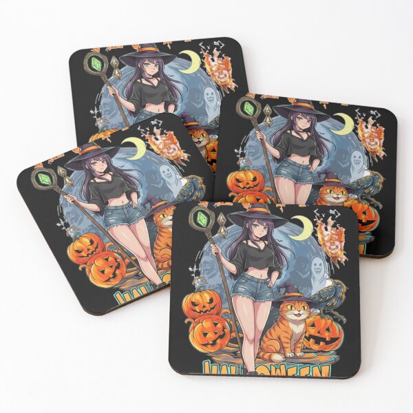Item preview, Happy halloween cat and witch T-Shirt designed and sold by gura1987.