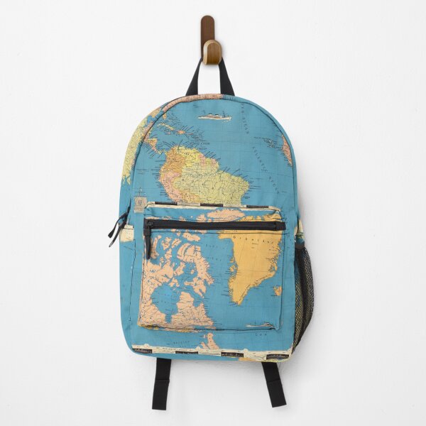 Item preview, Vintage Blue Oceans World Map Pastel Colors designed and sold by easteuromaps.