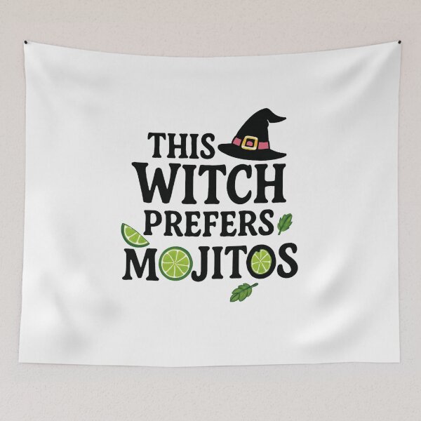 Item preview, Funny Halloween Witch Loves Mojitos Design designed and sold by RuweisVibes.