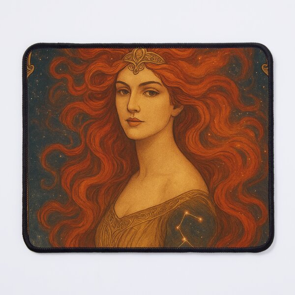 Item preview, Leo Zodiac Goddess Art Nouveau Poster designed and sold by OandSDesigns23.
