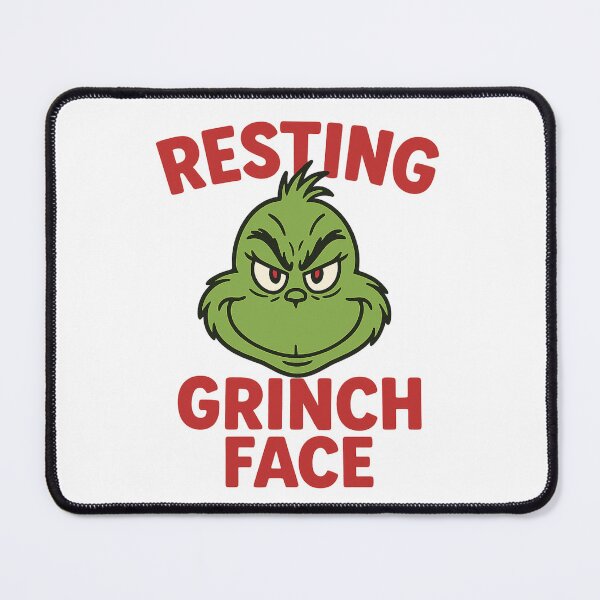 Item preview, Resting Grinch Face | Green and Red Funny Humor Christmas Cartoon designed and sold by ArcticPastel.