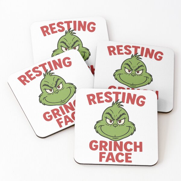 Item preview, Resting Grinch Face | Green and Red Funny Humor Christmas Cartoon designed and sold by ArcticPastel.