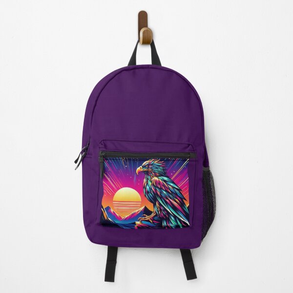 Item preview, colorful futuristic neon eagle designed and sold by Dogandesighn.