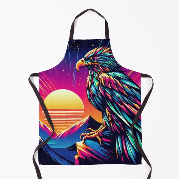 Item preview, colorful futuristic neon eagle designed and sold by Dogandesighn.
