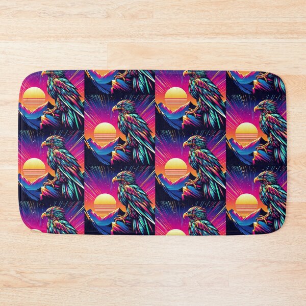 Item preview, colorful futuristic neon eagle designed and sold by Dogandesighn.