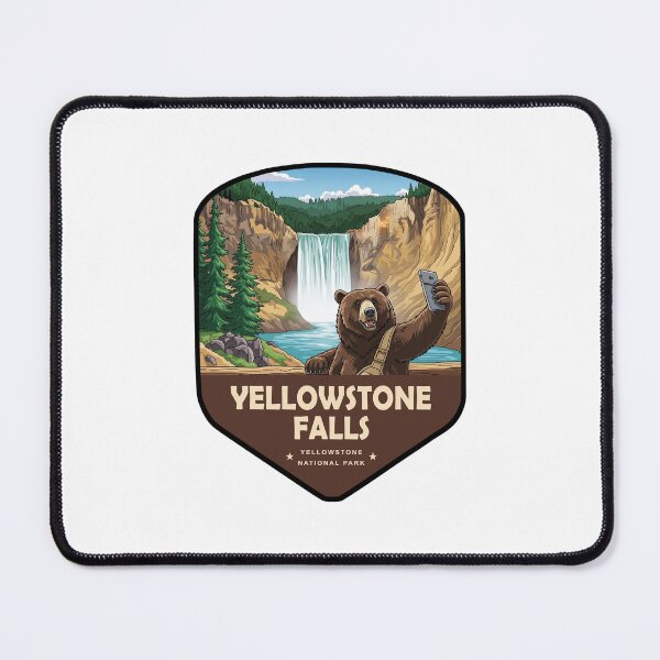 Item preview, Yellowstone Falls Bear Selfie Shield designed and sold by Esskay Designs.