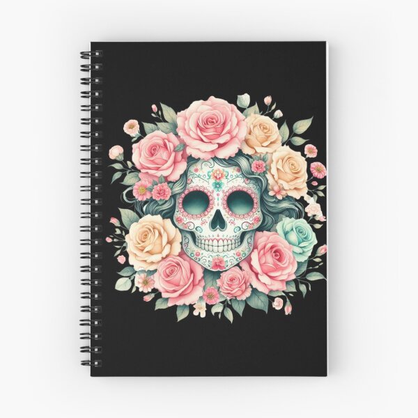 Item preview, Sugar Skull Adorned with Pastel Roses designed and sold by Dominik1994.