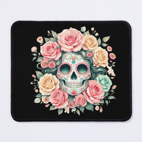 Item preview, Sugar Skull Adorned with Pastel Roses designed and sold by Dominik1994.