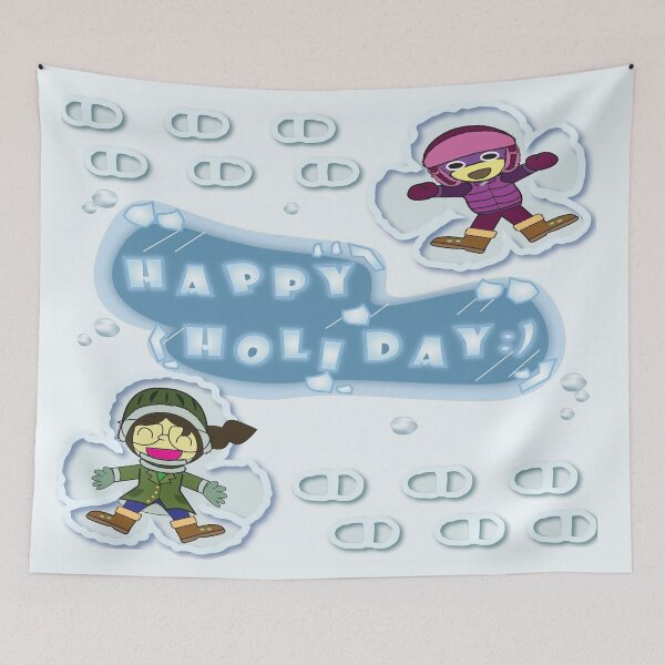 Item preview, Happy holiday with Mr.purple bear and friend, Long weekends, Playing Snow angel, Winter holiday designed and sold by Figaro-17.