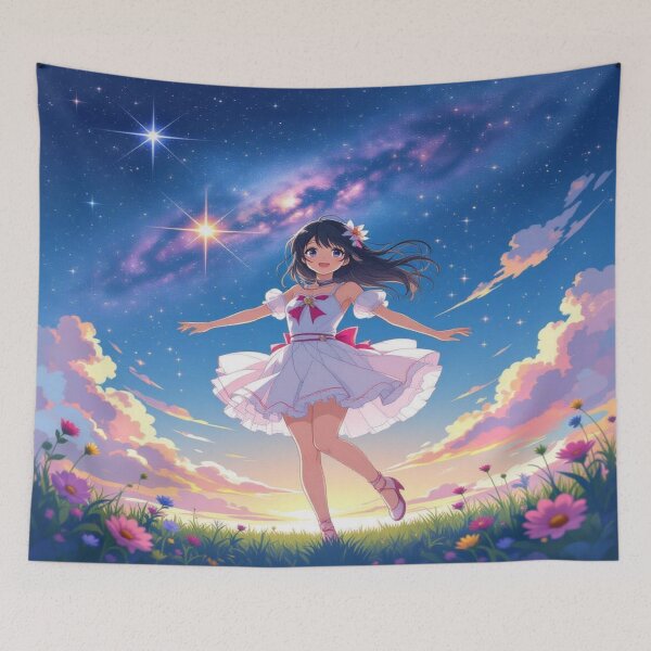 Item preview, GalaxyBallet – AnimeGirl dancing through FlowerDreams & StardustEmotion between PastelSky and JoyfulElegance designed and sold by FotoworldEdel.