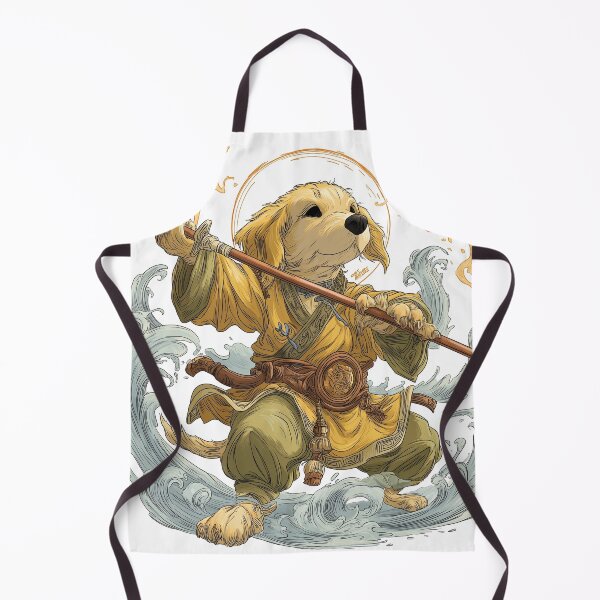 Item preview, Golden Monk Dog – Enlightened Martial Arts Warrior Illustration designed and sold by DTDSEverything.