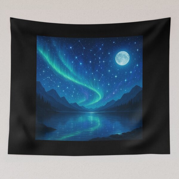 Item preview, Aurora Reflections: Celestial Dreams Over a Mountain Lake designed and sold by OandSDesigns23.