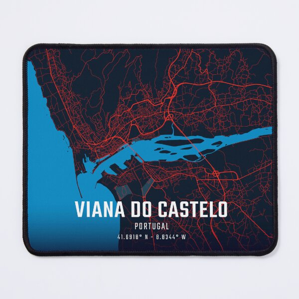Item preview, Viana do Castelo Red & Blue Minimalist Map designed and sold by HomeLivingCo.