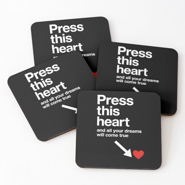 Item preview, MOTIVATIONAL DESIGN - PRESS THIS HEART AND ALL YOUR DREAMS WILL COME TRUE designed and sold by KISHNAY-FASHION.