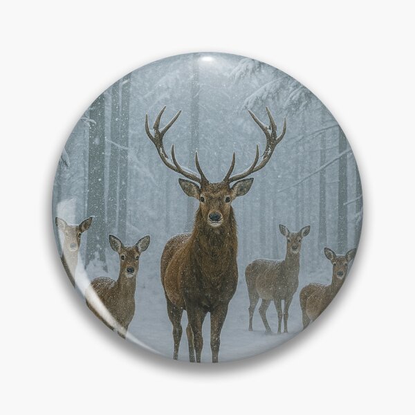 Item preview, Cervos na floresta nevada designed and sold by Leonornature.