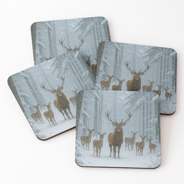 Item preview, Cervos na floresta nevada designed and sold by Leonornature.