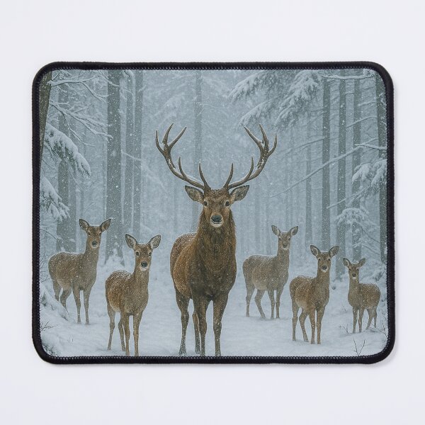 Item preview, Cervos na floresta nevada designed and sold by Leonornature.