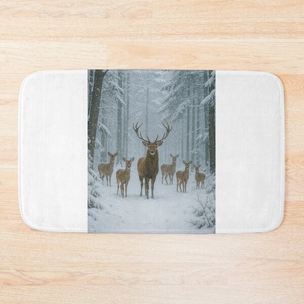 Item preview, Cervos na floresta nevada designed and sold by Leonornature.