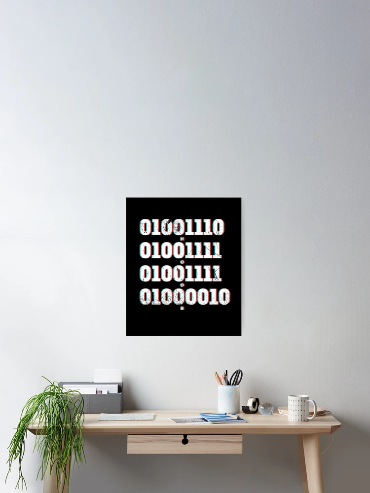 Thumbnail 2 of 3, Poster, NOOB In Binary Code designed and sold by BlueRockDesigns.