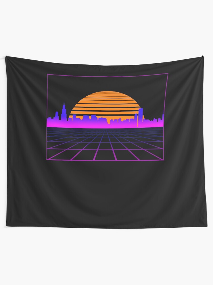 Alternate view of Synthwave, Retrowave Design For The Eighties Music Lovers Tapestry