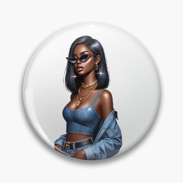 Item preview, Sparkling Fashion Icon in Shiny Blue Denim designed and sold by Lulunza.