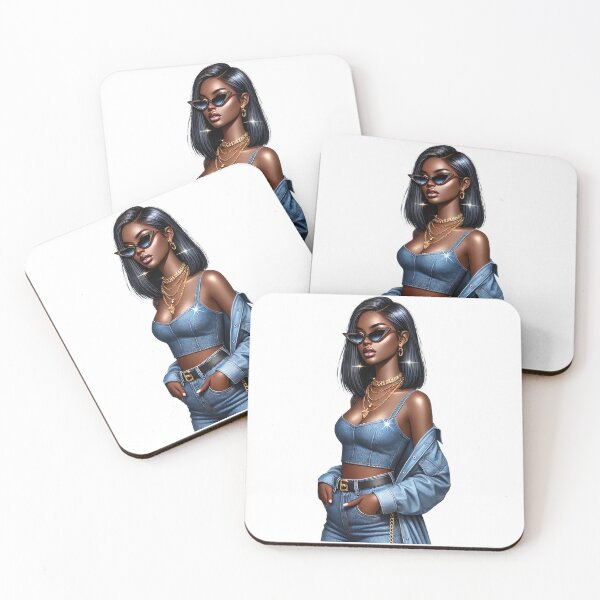 Item preview, Sparkling Fashion Icon in Shiny Blue Denim designed and sold by Lulunza.