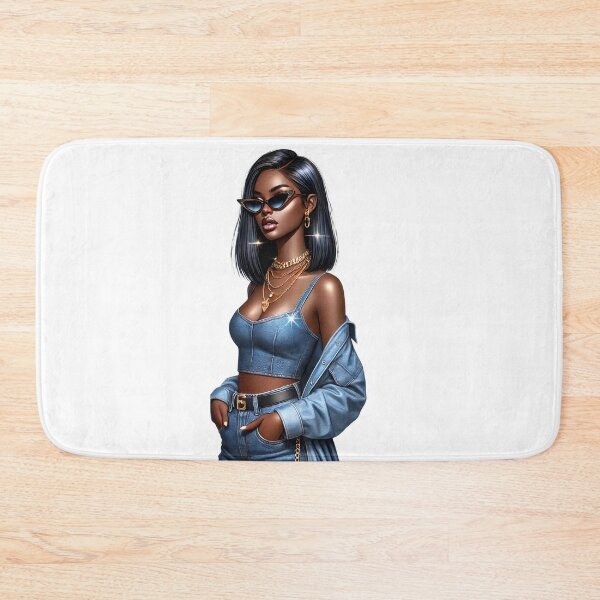 Item preview, Sparkling Fashion Icon in Shiny Blue Denim designed and sold by Lulunza.