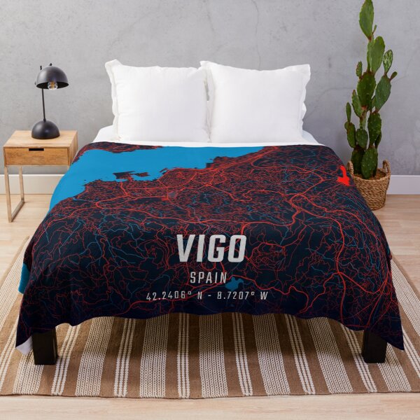 Item preview, Vigo Red & Blue Minimalist Map designed and sold by HomeLivingCo.