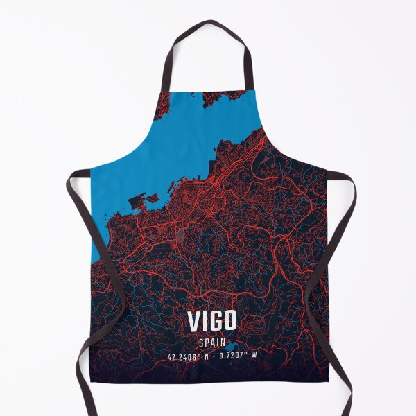 Item preview, Vigo Red & Blue Minimalist Map designed and sold by HomeLivingCo.