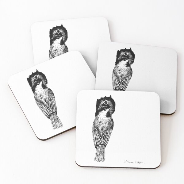 Item preview, Carolina Chickadee Family Ink Drawing designed and sold by LauraWolfArtist.