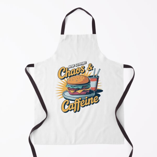 Item preview, Now Serving Chaos And Caffeine Funny Burger Lover Design designed and sold by PrintMastery.