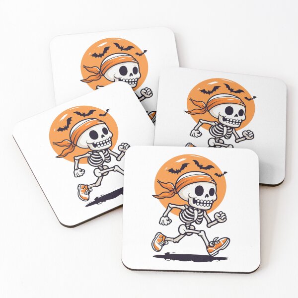 Item preview, Playful Cartoon Skeleton Running with Halloween Vibes designed and sold by RuweisVibes.