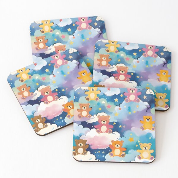 Item preview, Cute Teddy Bear in the Clouds – Whimsical Watercolor Pattern designed and sold by Dream Garden.