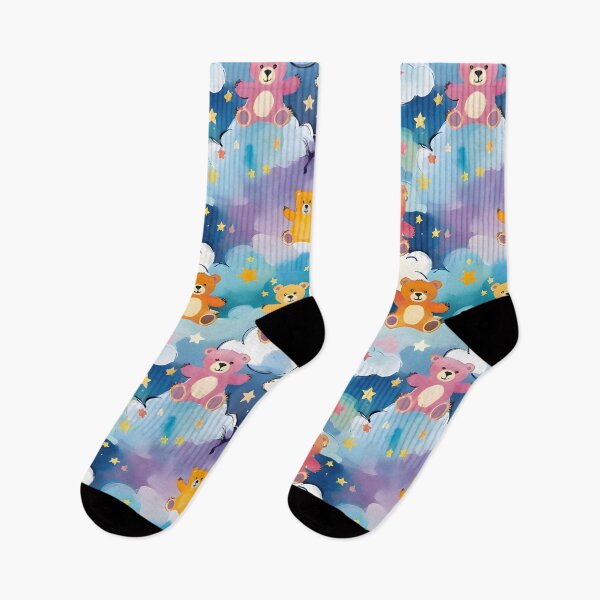 Item preview, Cute Teddy Bear in the Clouds – Whimsical Watercolor Pattern designed and sold by Dream Garden.