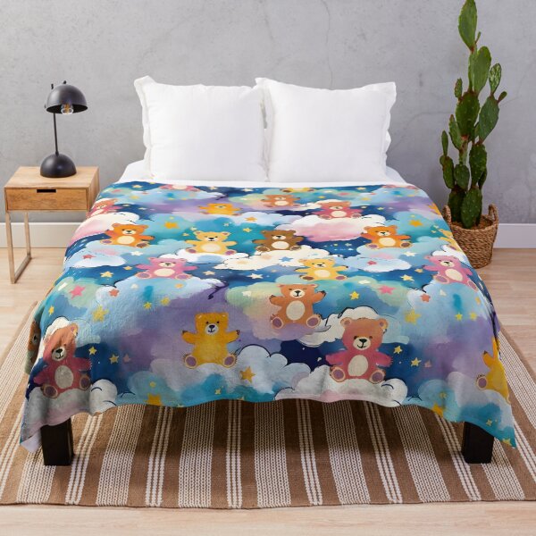 Item preview, Cute Teddy Bear in the Clouds – Whimsical Watercolor Pattern designed and sold by Dream Garden.