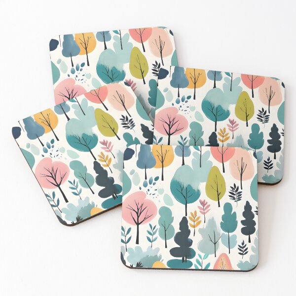 Item preview, Minimal Forest Trees Watercolor Pattern – Scandinavian Nature Art designed and sold by Dream Garden.