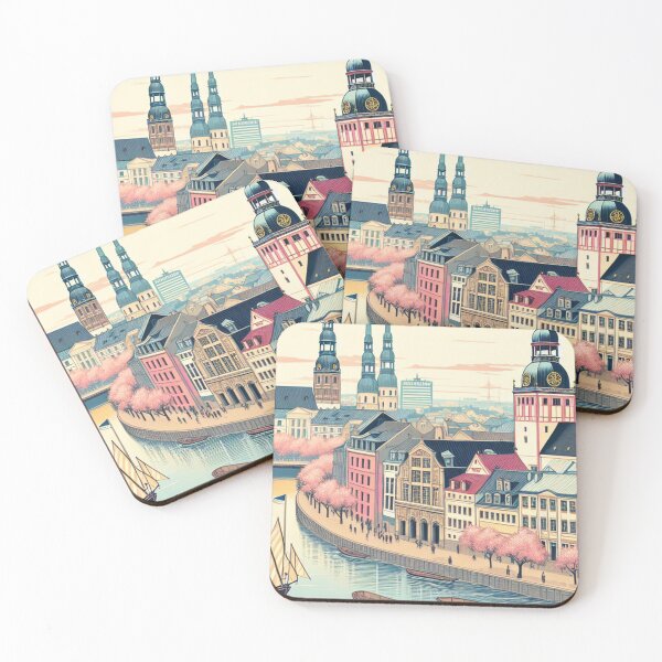 Item preview, Riga in Ukiyo-e Style – Japanese Edo Woodblock Cityscape of Latvia designed and sold by Vandy Fullam.
