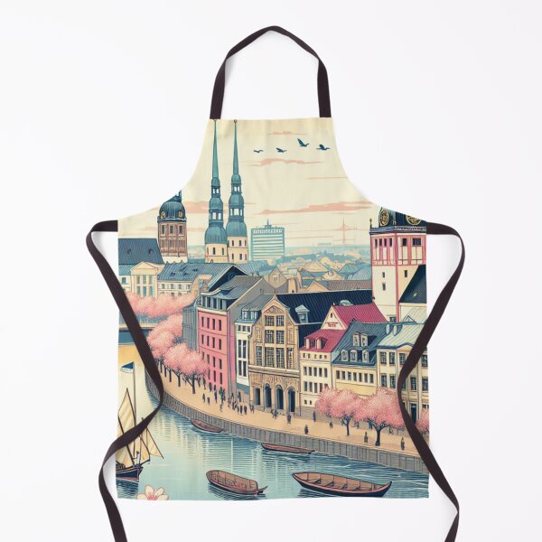 Item preview, Riga in Ukiyo-e Style – Japanese Edo Woodblock Cityscape of Latvia designed and sold by Vandy Fullam.