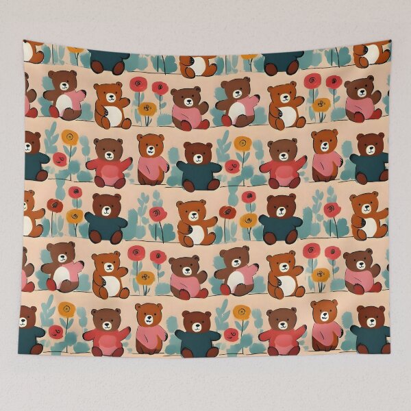 Item preview, Cute Teddy Bear Watercolor Pattern – Playful Kids Design designed and sold by Dream Garden.