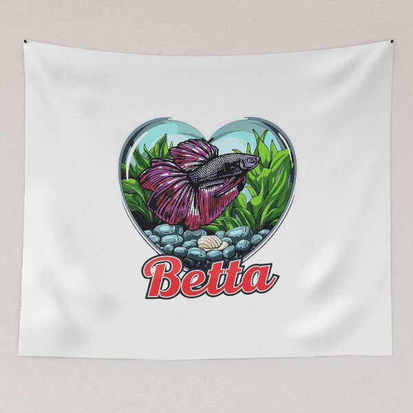 Item preview, I Love Betta – Colorful Tropical Fish Illustration designed and sold by Oriam Vision - Gaia Essence.