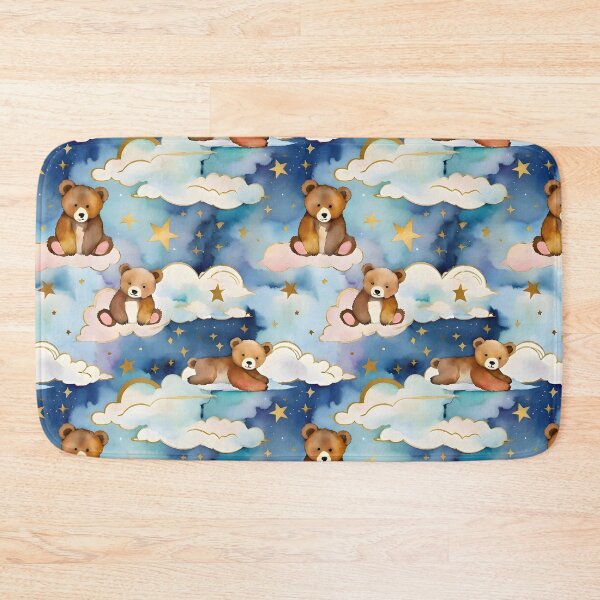 Item preview, Dreamy Teddy Bear in Clouds – Whimsical Night Sky Pattern designed and sold by Dream Garden.