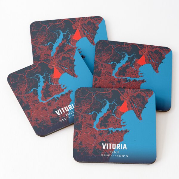 Item preview, Vitoria Red & Blue Minimalist Map designed and sold by HomeLivingCo.