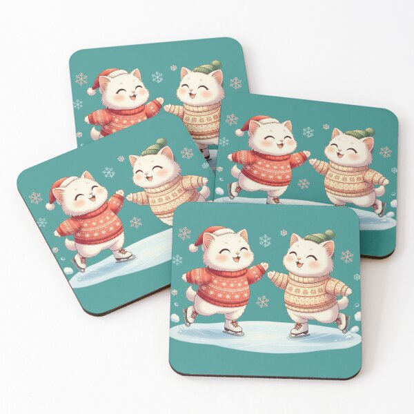 Item preview, Cute Cats Ice Skating | Festive Winter Fun in Ugly Sweaters | Kawaii Holiday Kittens designed and sold by E-SarnEdge.