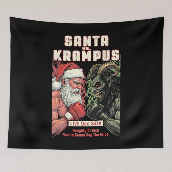 Item preview, MMA Mixed Martial Arts Funny Christmas Santa Krampus Fight designed and sold by GrandeDuc.