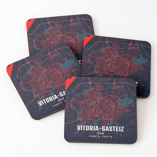 Item preview, Vitoria-Gasteiz Red & Blue Minimalist Map designed and sold by HomeLivingCo.